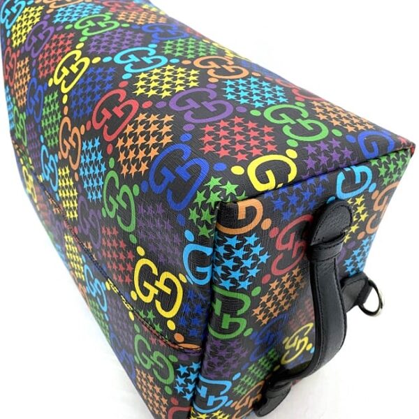 ec16540 6 Gucci Psychedelic Duffel Bag Leather Black Multicolor