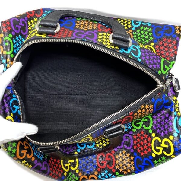 ec16540 8 Gucci Psychedelic Duffel Bag Leather Black Multicolor