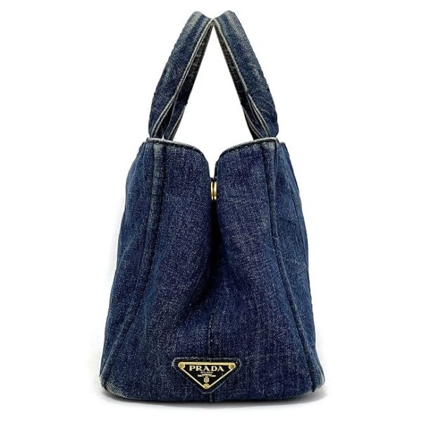 ec16564 2 Prada Canapa Tote Bag Denim Canvas Blue