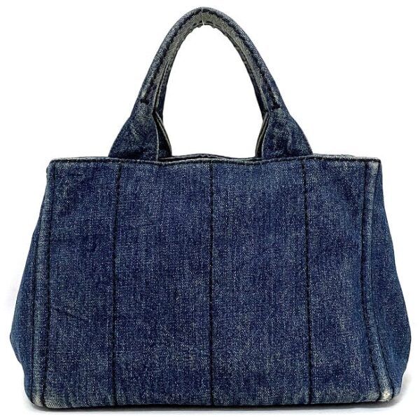 ec16564 3 Prada Canapa Tote Bag Denim Canvas Blue