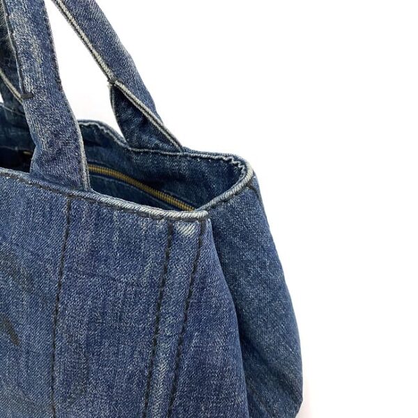 ec16564 6 Prada Canapa Tote Bag Denim Canvas Blue