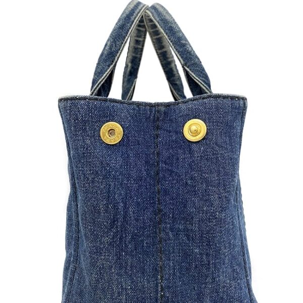 ec16564 7 Prada Canapa Tote Bag Denim Canvas Blue