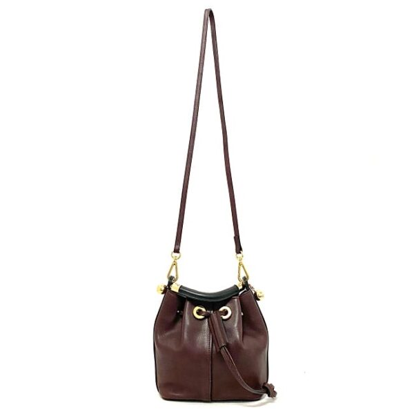 ec16742 2 Chloe Drawstring Shoulder Bag Leather Wine Red