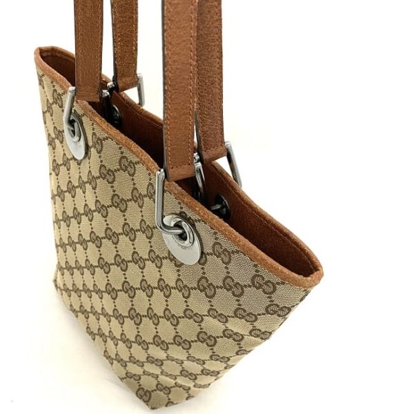 ec16958 8 Gucci Tote Bag GG Canvas Leather Beige Brown