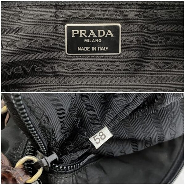 ec16970 10 Prada Handbag Nylon Leather Black Brown