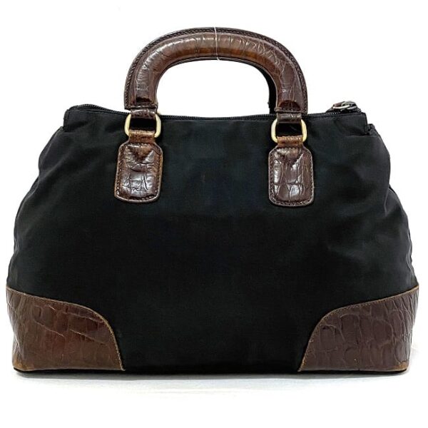 ec16970 3 Prada Handbag Nylon Leather Black Brown