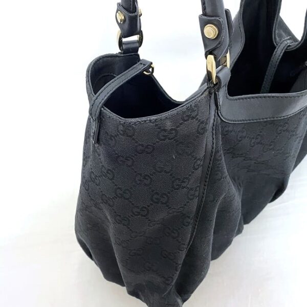 ec17028 6 Gucci Sookie Tote Bag Canvas Leather Black