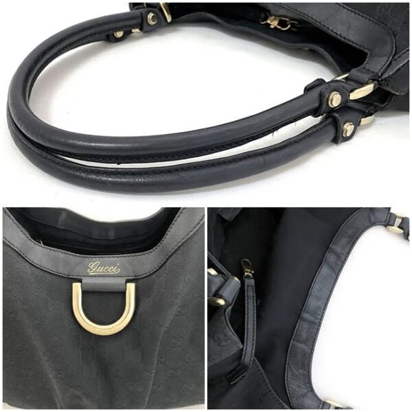 ec17028 9 Gucci Sookie Tote Bag Canvas Leather Black