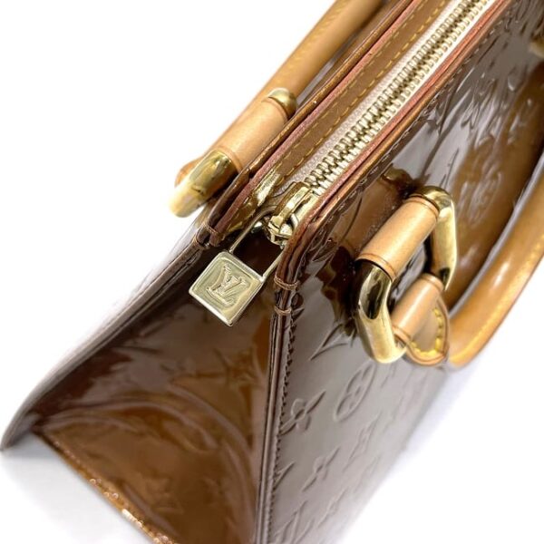 ec17043 7 Louis Vuitton Handbag Forsyth Patent Leather Brown Beige