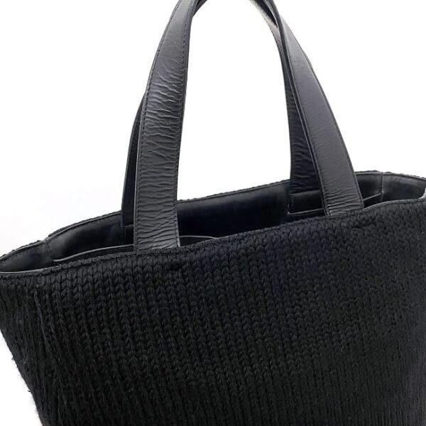 ec17067 8 Prada Tote Bag Wool Leather Black