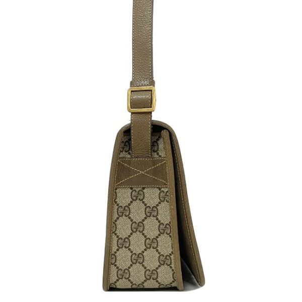 ec17152 3 Gucci Shoulder Bag GG Leather Brown Beige