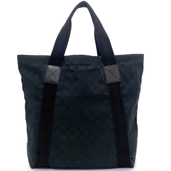 ec17411 3 Gucci Tote Bag GG Canvas Leather Black