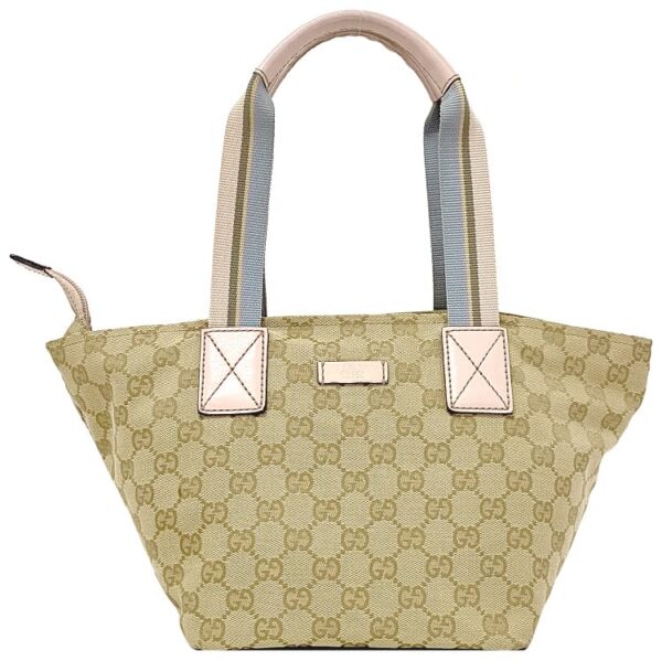 ec17676 1 Gucci Handbag GG Canvas Leather Beige Pink Blue