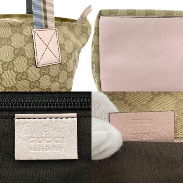 ec17676 10 Gucci Handbag GG Canvas Leather Beige Pink Blue