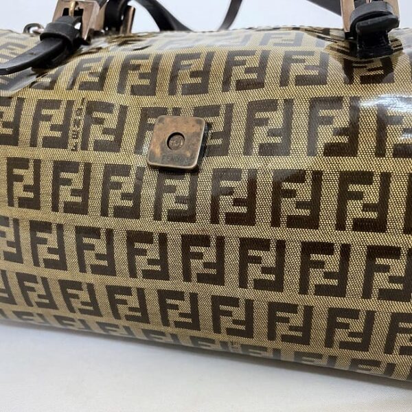 ec17879 7 Fendi Handbag Vinyl Leather Beige