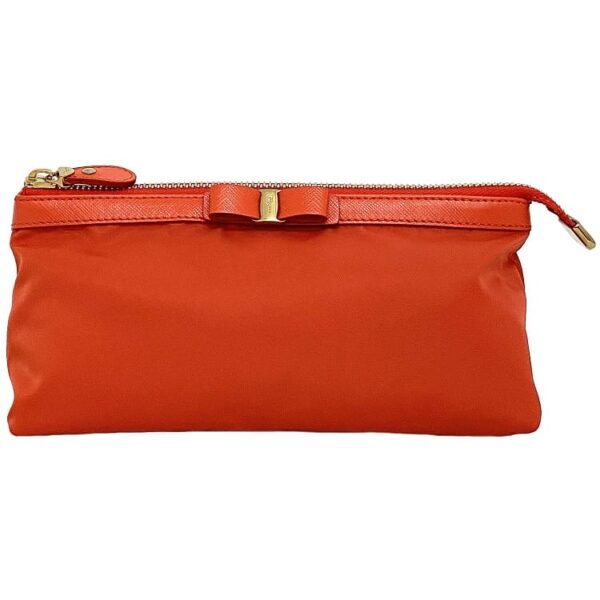 ec18099 1 Salvatore Ferragamo Pouch Nylon Leather Red