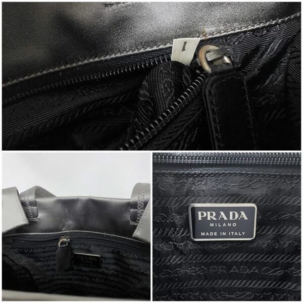 ec18186 10 Prada Handbag Satin Gray