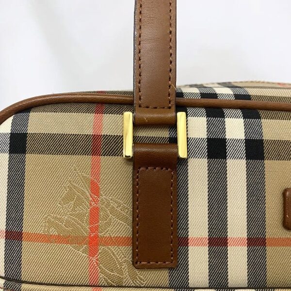 ec18236 7 Burberry Bag Nylon Canvas Leather Beige Brown