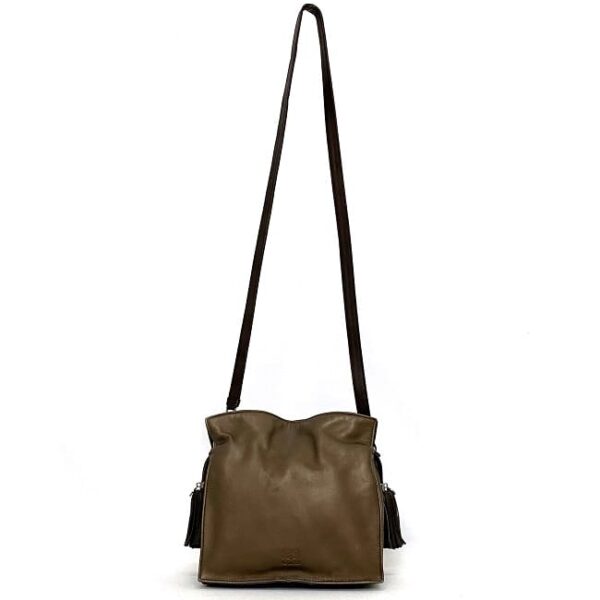 f 18455 2 Loewe Flamenco Drawstring Shoulder Bag Nappa Leather Brown