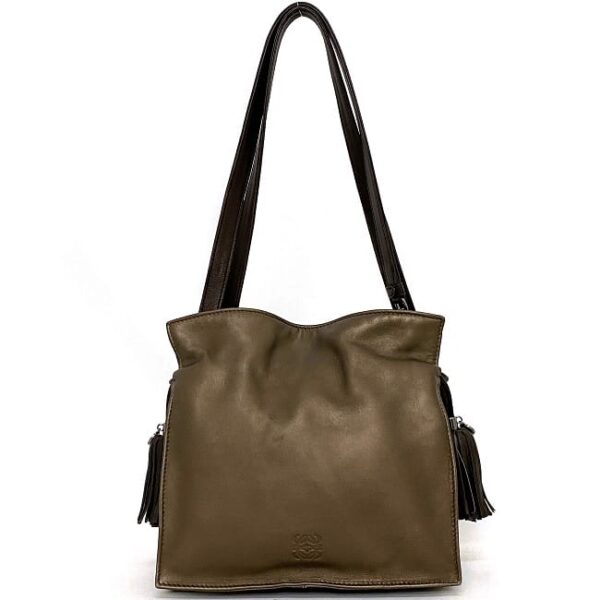 f 18455 3 Loewe Flamenco Drawstring Shoulder Bag Nappa Leather Brown