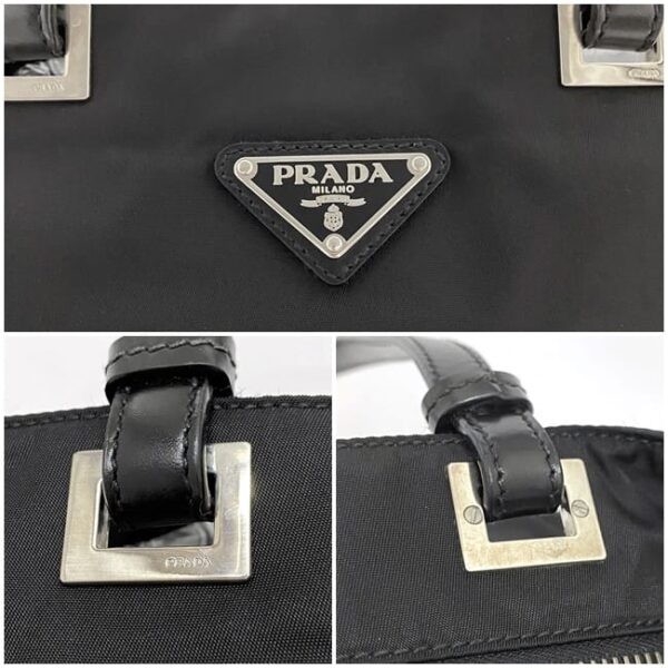 f 18463 9 Prada Tote Bag Nylon Leather Black