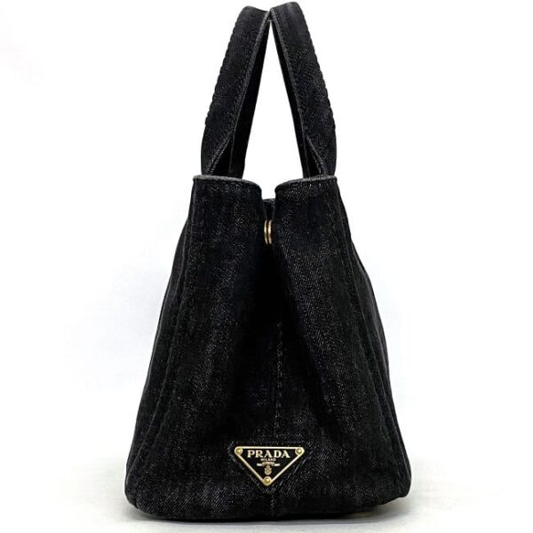 f 18482 3 Prada Canapa Tote Bag Denim Canvas Gray