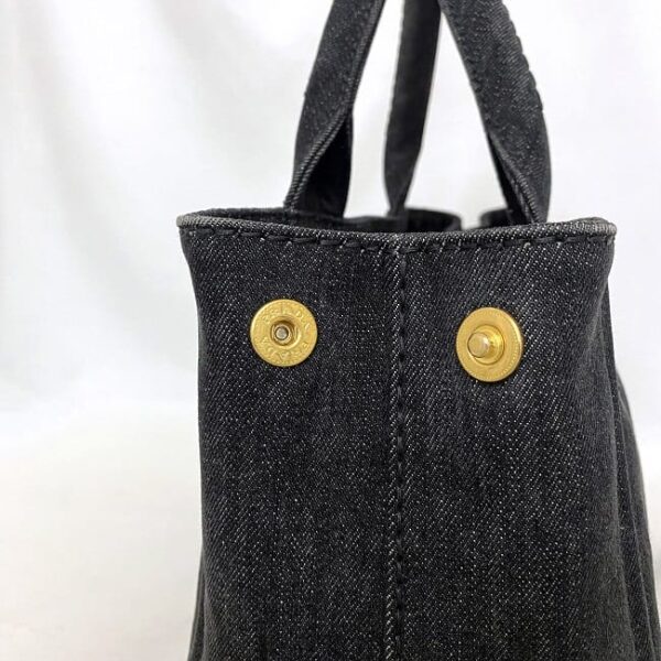 f 18482 9 Prada Canapa Tote Bag Denim Canvas Gray