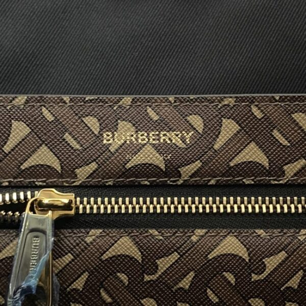 f 18592 9 Burberry Tote Bag TB Monogram Leather Brown Beige Black