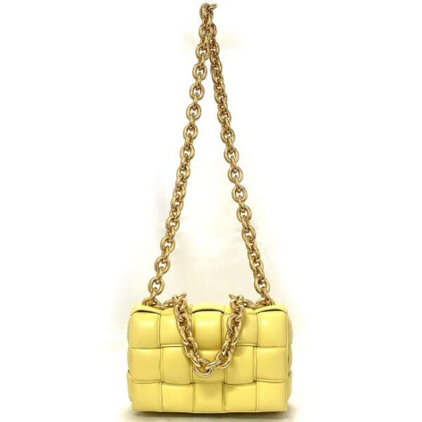 f 18641 2 Bottega Veneta Chain Cassette Shoulder Bag Leather Yellow