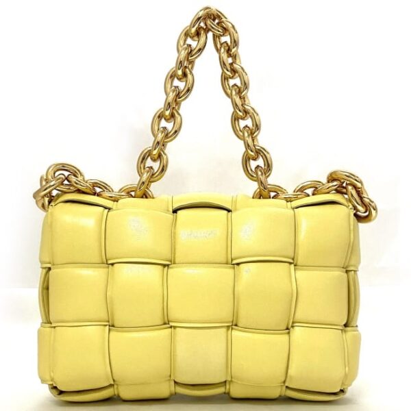 f 18641 4 Bottega Veneta Chain Cassette Shoulder Bag Leather Yellow