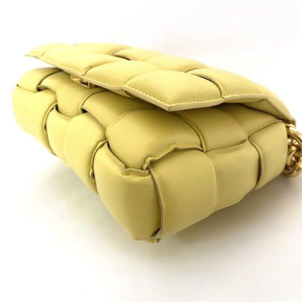 f 18641 6 Bottega Veneta Chain Cassette Shoulder Bag Leather Yellow