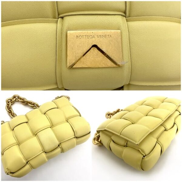 f 18641 9 Bottega Veneta Chain Cassette Shoulder Bag Leather Yellow