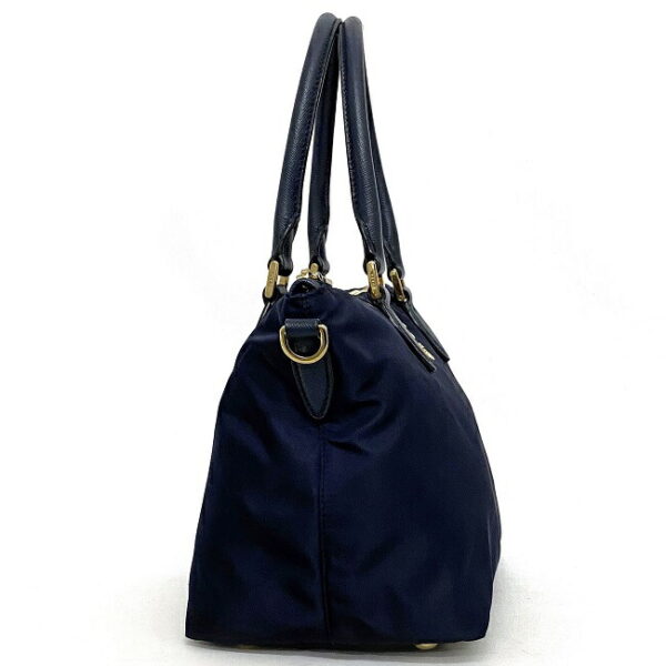 f 18718 3 Prada 2way Handbag Nylon Leather Blue