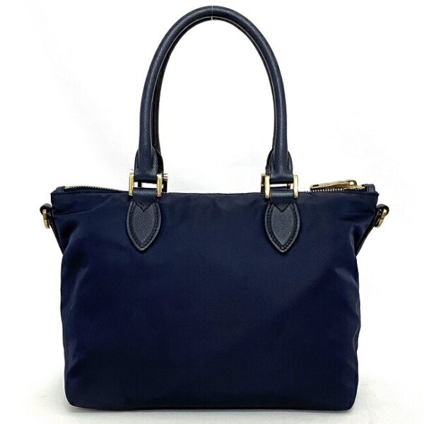 f 18718 4 Prada 2way Handbag Nylon Leather Blue