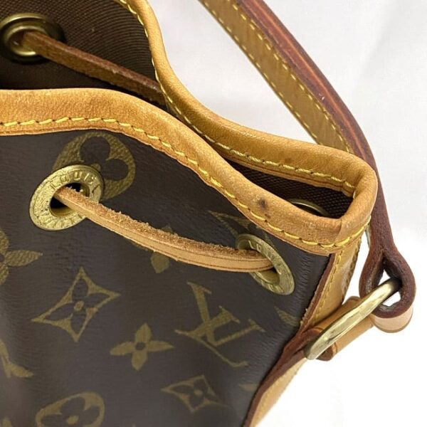 f 19277 7 Louis Vuitton Mini Noe Drawstring Bag Monogram Canvas Brown Beige