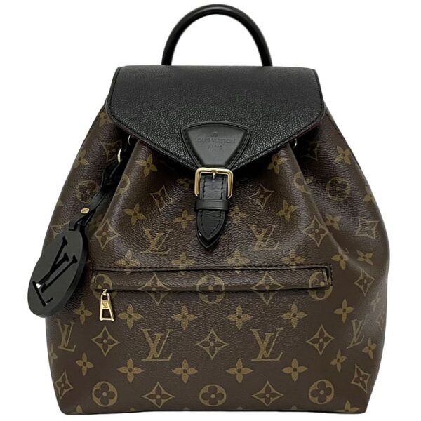 f 19538 1 Louis Vuitton Montsouris Backpack Monogram Canvas Brown Black