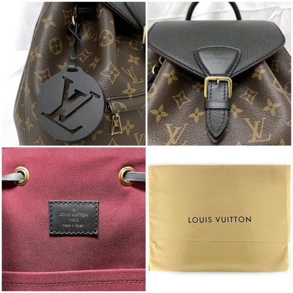 f 19538 10 Louis Vuitton Montsouris Backpack Monogram Canvas Brown Black