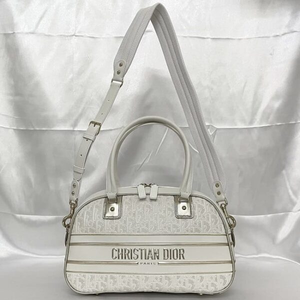 f 19882 2 Christian Dior Vibe 2way Bag Leather White