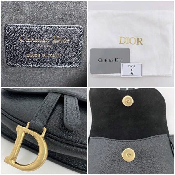 f 20337 10 Christian Dior Mini Pouch Saddle Leather Black