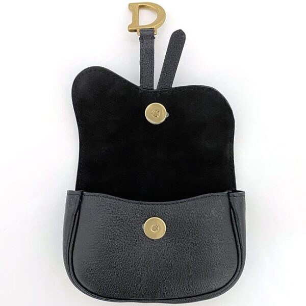 f 20337 6 Christian Dior Mini Pouch Saddle Leather Black