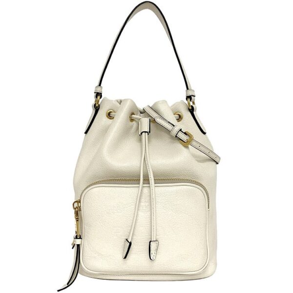 f 20366 1 Prada Drawstring 2way Bag Leather White