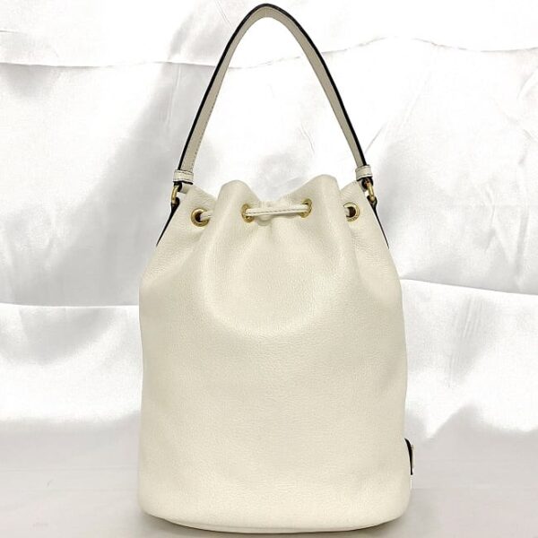 f 20366 4 Prada Drawstring 2way Bag Leather White