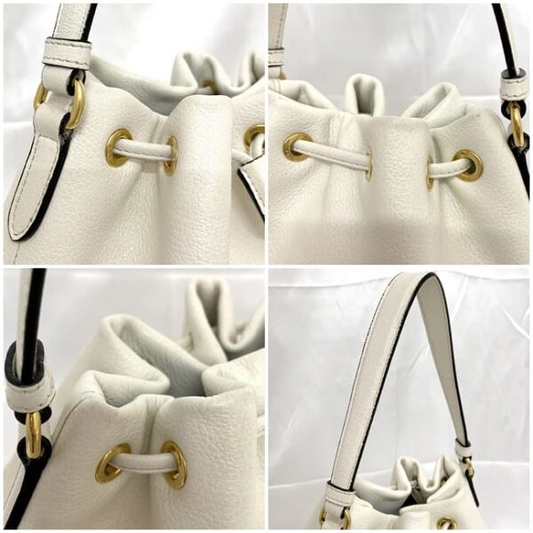 f 20366 8 Prada Drawstring 2way Bag Leather White