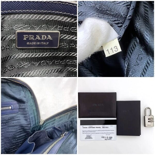 f 20498 10 Prada Business Bag Saffiano Leather Navy