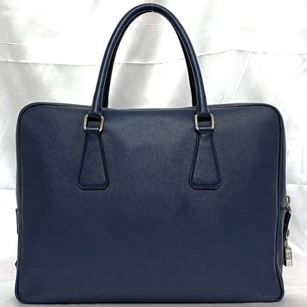 f 20498 3 Prada Business Bag Saffiano Leather Navy