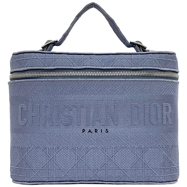 f 20528 1 Christian Dior Vanity Handbag Canvas Blue