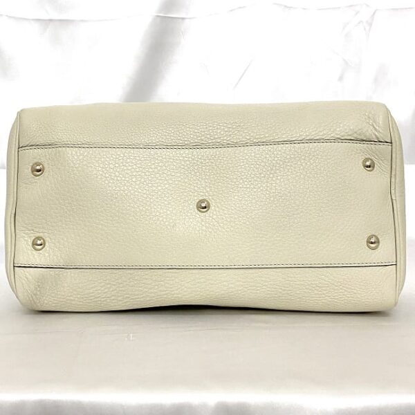 f 20585 5 Gucci 2way Bag Leather White Bamboo