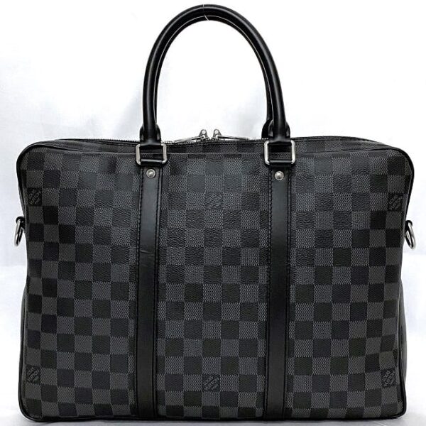 f 20830 4 Louis Vuitton PDV PM Briefcase Damier Canvas Black Gray