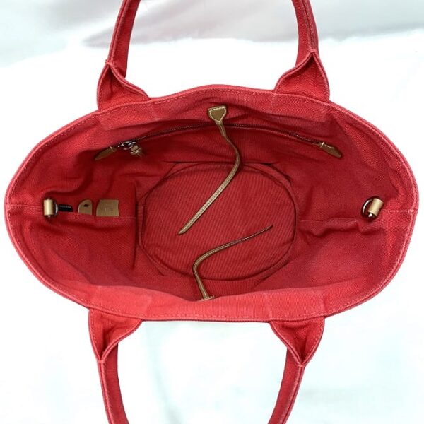 f 20892 7 Prada 2way Bag Canvas Leather Red