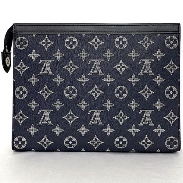 f 21124 3 Louis Vuitton Pochette Voyage Clutch Bag Monogram Canvas Navy